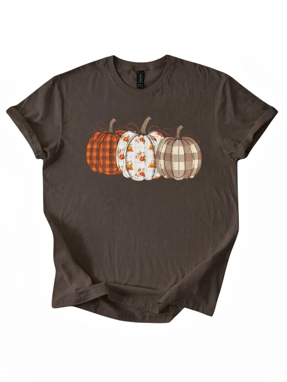 Gildan Pumpkin Graphic Short Sleeve Tee in Brown & Orange